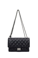 Woman Black Chain Strap Quilted Shoulder Bag | Derimod Woman Black Chain Strap Quilted Shoulder Bag | Derimod