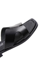 Women's Black Leather Slippers | Derimod Women's Black Leather Slippers | Derimod