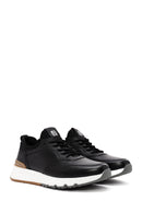 Men's Black Lace-Up Leather Casual Sneaker | Derimod Men's Black Lace-Up Leather Casual Sneaker | Derimod