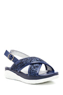 Women's Leather Shiny Sandals | Derimod Women's Leather Shiny Sandals | Derimod