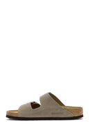 Birkenstock Men's Brown Arizona Double Buckle Leather Slippers | Derimod Birkenstock Men's Brown Arizona Double Buckle Leather Slippers | Derimod