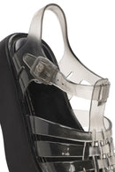 Women's Black Ankle Buckle Thick Soled Jelly Sandals | Derimod Women's Black Ankle Buckle Thick Soled Jelly Sandals | Derimod