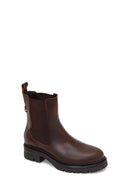 Woman Brown Thick-Soled Leather Chelsea Boots | Derimod Woman Brown Thick-Soled Leather Chelsea Boots | Derimod