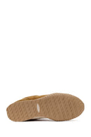 Woman Camel Lace-up Suede Leather Sneaker | Derimod Woman Camel Lace-up Suede Leather Sneaker | Derimod