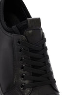 Men's Black Thick Sole Lace Up Leather Sneaker | Derimod Men's Black Thick Sole Lace Up Leather Sneaker | Derimod