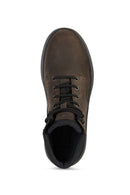 Geox Men's Brown Granito Nubuck Leather Casual Boots | Derimod Geox Men's Brown Granito Nubuck Leather Casual Boots | Derimod