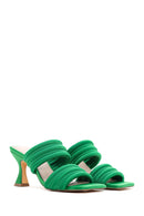 Women's Green Heeled Slippers | Derimod Women's Green Heeled Slippers | Derimod