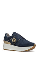 Geox Kadın Lacivert Low-Top Bağcıklı Kalın Tabanlı Süet Deri Sneaker | Derimod Geox Kadın Lacivert Low-Top Bağcıklı Kalın Tabanlı Süet Deri Sneaker | Derimod
