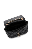 Women's Black Long Strap Quilted Crossbody Bag | Derimod Women's Black Long Strap Quilted Crossbody Bag | Derimod