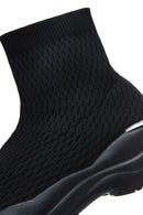 Women's Black Thick Sole High Top Sneaker | Derimod Women's Black Thick Sole High Top Sneaker | Derimod