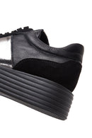 Kadın Siyah Deri Kalın Tabanlı Sneaker | Derimod Kadın Siyah Deri Kalın Tabanlı Sneaker | Derimod