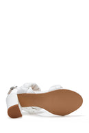 Women's White Thick Heeled Sandals | Derimod Women's White Thick Heeled Sandals | Derimod