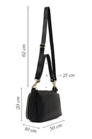 Woman Black Long-Strap Leather Shoulder Bag | Derimod Woman Black Long-Strap Leather Shoulder Bag | Derimod