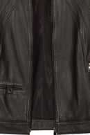 Victoria Woman Black Short Leather Jacket | Derimod Victoria Woman Black Short Leather Jacket | Derimod