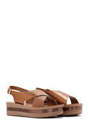 Women's Bronze Thick-Soled Metallic Sandals | Derimod Women's Bronze Thick-Soled Metallic Sandals | Derimod