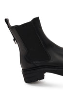 Woman Black Thick-Soled Leather Chelsea Boots | Derimod Woman Black Thick-Soled Leather Chelsea Boots | Derimod