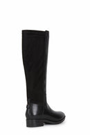 Geox Women's Black Felicity Zippered Leather Boots | Derimod Geox Women's Black Felicity Zippered Leather Boots | Derimod
