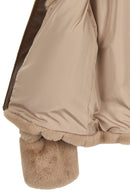 Livigno Woman Beige Short Teddy Coats | Derimod Livigno Woman Beige Short Teddy Coats | Derimod