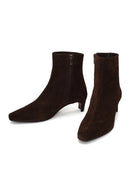 Woman Brown Zip Closure Chunky-Heeled Suede Leather Boots | Derimod Woman Brown Zip Closure Chunky-Heeled Suede Leather Boots | Derimod