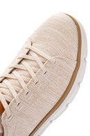 Erkek Bej Bağcıklı Kalın Tabanlı Kumaş Sneaker | Derimod Erkek Bej Bağcıklı Kalın Tabanlı Kumaş Sneaker | Derimod