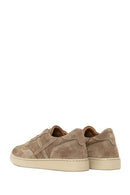 Woman Mink Lace-Up Suede Leather Sneaker | Derimod Woman Mink Lace-Up Suede Leather Sneaker | Derimod