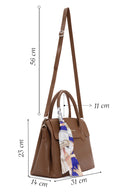 Women's Tan Long Strap Handbag with Accessory Detail | Derimod Women's Tan Long Strap Handbag with Accessory Detail | Derimod