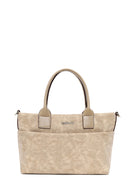 Woman Cream Long-Strap Nubuck Shoulder Bag | Derimod Woman Cream Long-Strap Nubuck Shoulder Bag | Derimod