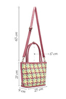 Women Pink Woven Shoulder Bag | Derimod Women Pink Woven Shoulder Bag | Derimod