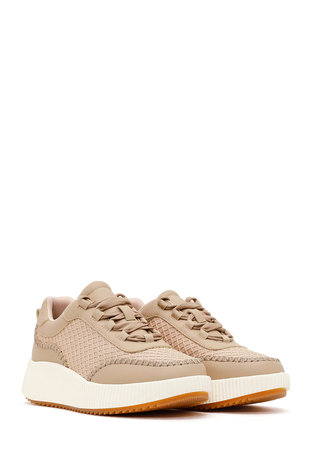 Kadın Bej Kalın Tabanlı Sneaker
