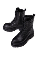 Women's Black Boots Zippered Leather Boots | Derimod Women's Black Boots Zippered Leather Boots | Derimod