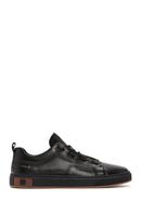 Erkek Siyah Bağcıklı Deri Sneaker | Derimod Erkek Siyah Bağcıklı Deri Sneaker | Derimod
