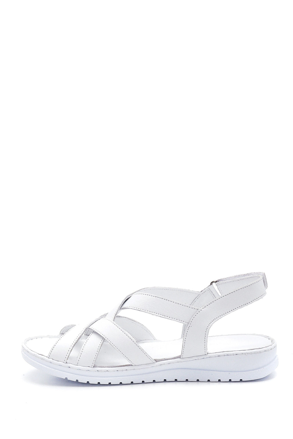 Kadın Beyaz Deri Comfort Sandalet