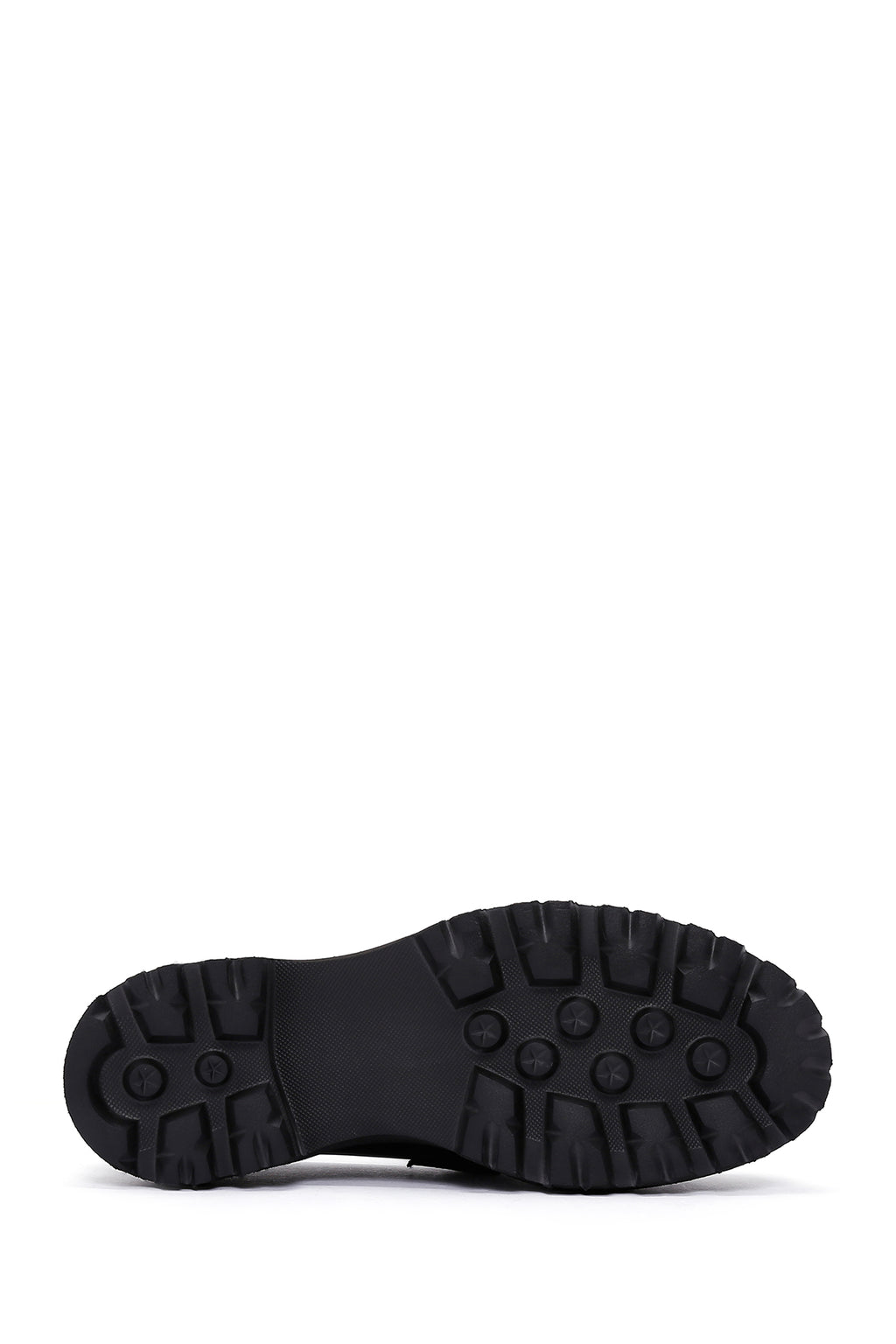 Kadın Siyah Zincir Detaylı Deri Maskülen Loafer