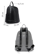 Women's Black Patterned Backpack | Derimod Women's Black Patterned Backpack | Derimod