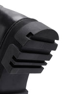 Woman Black Zippered Thick Sole Leather Boot | Derimod Woman Black Zippered Thick Sole Leather Boot | Derimod