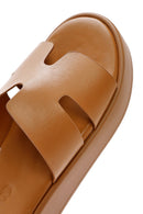 Women's Tan Thick Soled Slippers | Derimod Women's Tan Thick Soled Slippers | Derimod
