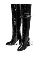Women's Patent Leather Heeled Boots | Derimod Women's Patent Leather Heeled Boots | Derimod