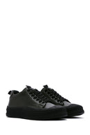 Men's Khaki Leather Sneaker | Derimod Men's Khaki Leather Sneaker | Derimod