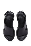 Women's Black Buckled Leather Sandals | Derimod Women's Black Buckled Leather Sandals | Derimod
