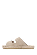 Women's Beige Buckled Suede Leather Espadrille Slippers | Derimod Women's Beige Buckled Suede Leather Espadrille Slippers | Derimod