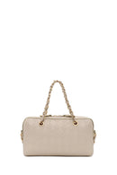 Woman Cream Printed Mini Crossbody Bag | Derimod Woman Cream Printed Mini Crossbody Bag | Derimod