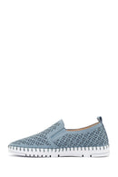 Women's Blue Patterned Fabric Comfort Shoes | Derimod Women's Blue Patterned Fabric Comfort Shoes | Derimod