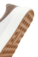 Men's White Lace-up Thick-Sole Leather Sneaker | Derimod Men's White Lace-up Thick-Sole Leather Sneaker | Derimod
