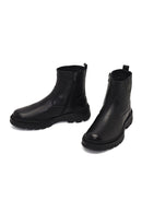 Men's Black Zippered Leather Casual Boot | Derimod Men's Black Zippered Leather Casual Boot | Derimod