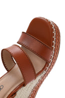 Women's Tan Ankle Buckle Wedge Heel Espadrille Sandals | Derimod Women's Tan Ankle Buckle Wedge Heel Espadrille Sandals | Derimod