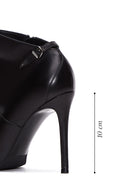 Women's Black Leather Heeled Bootie | Derimod Women's Black Leather Heeled Bootie | Derimod
