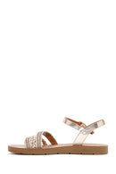 Women's Gold Ankle Strap Stone Sandals | Derimod Women's Gold Ankle Strap Stone Sandals | Derimod