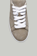 Suede Stone Women's Leather Sneaker | Derimod Suede Stone Women's Leather Sneaker | Derimod