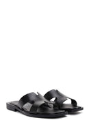 Women's Black Leather Slippers | Derimod Women's Black Leather Slippers | Derimod