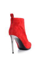 Women's Suede Leather Heeled Boots | Derimod Women's Suede Leather Heeled Boots | Derimod